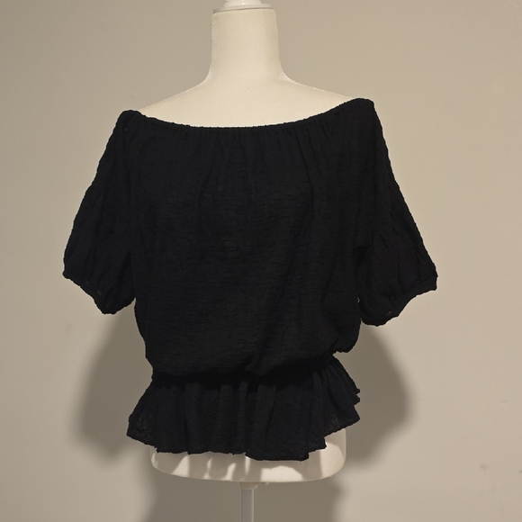 Free People Tops - Free People Black Off-Shoulder Blouse